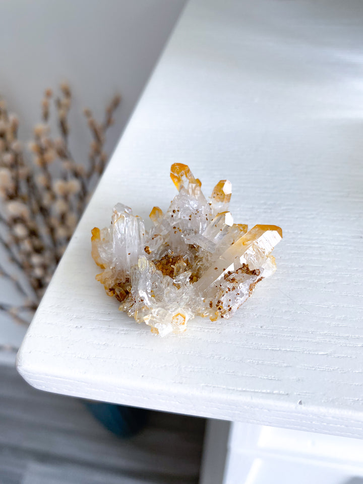 Small Iron Coated Quartz with Siderite Cluster #1