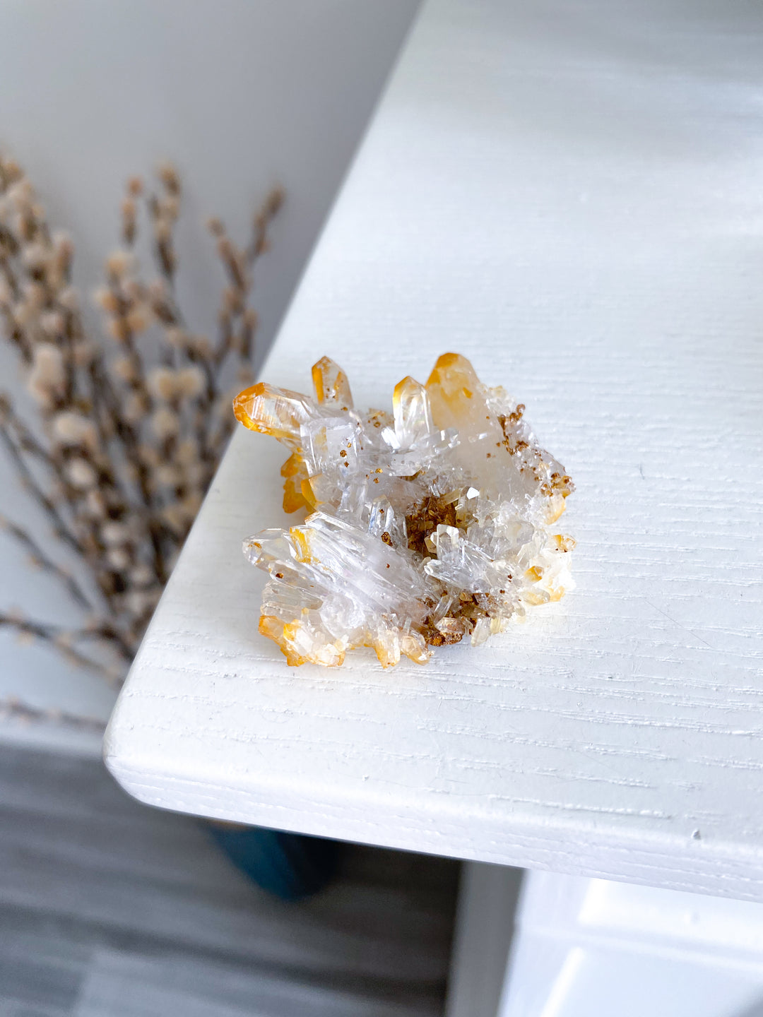 Small Iron Coated Quartz with Siderite Cluster #1