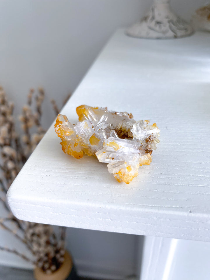 Small Iron Coated Quartz with Siderite Cluster #1