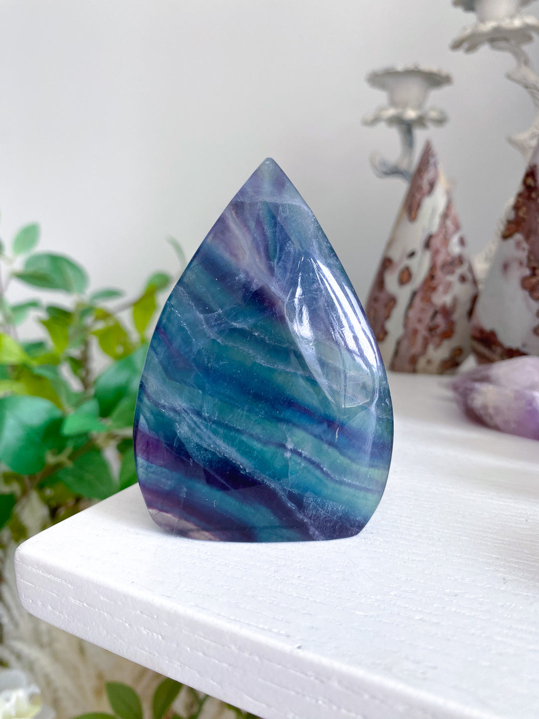 Rainbow Fluorite Polished Flame 