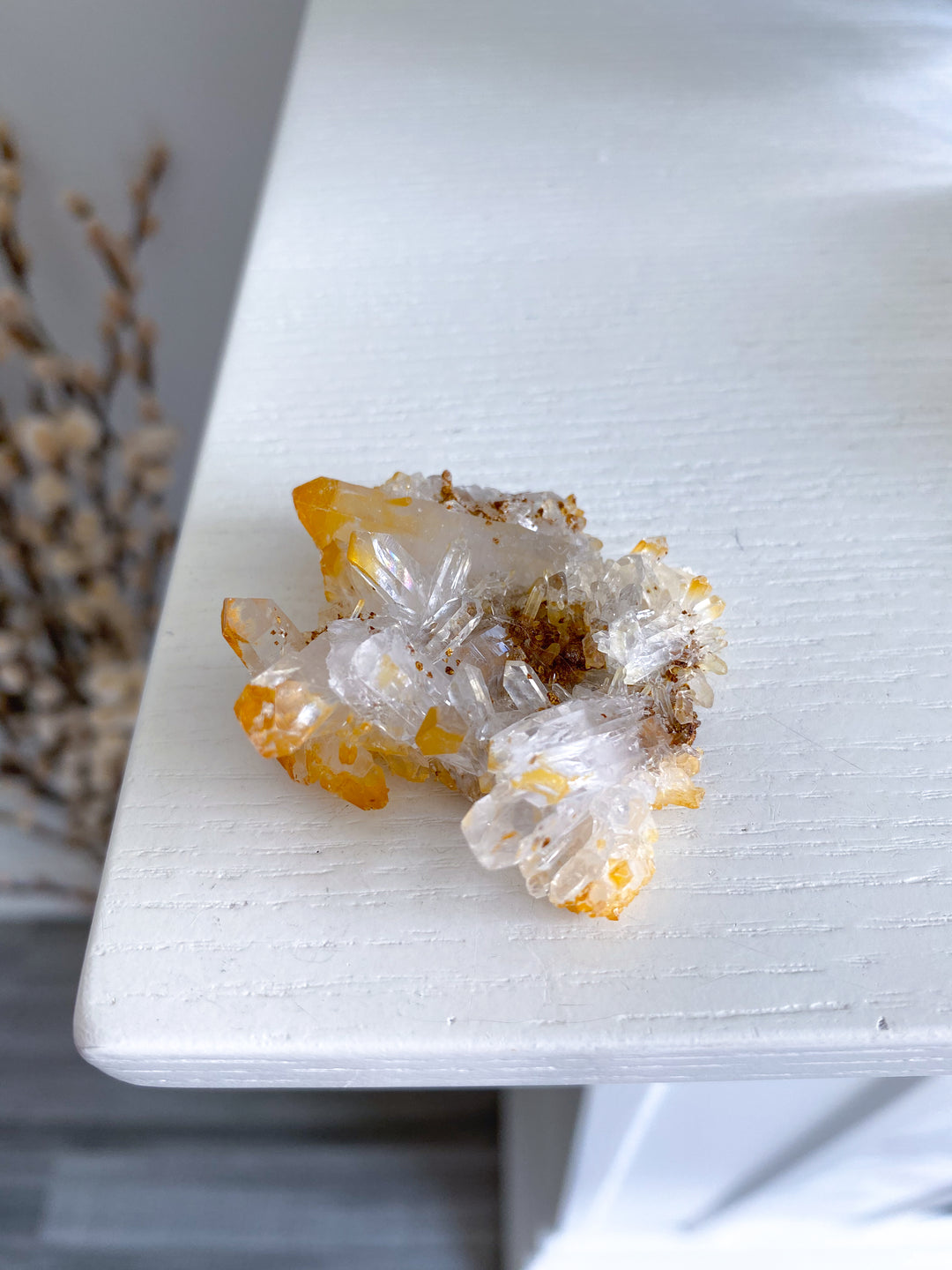 Small Iron Coated Quartz with Siderite Cluster #1