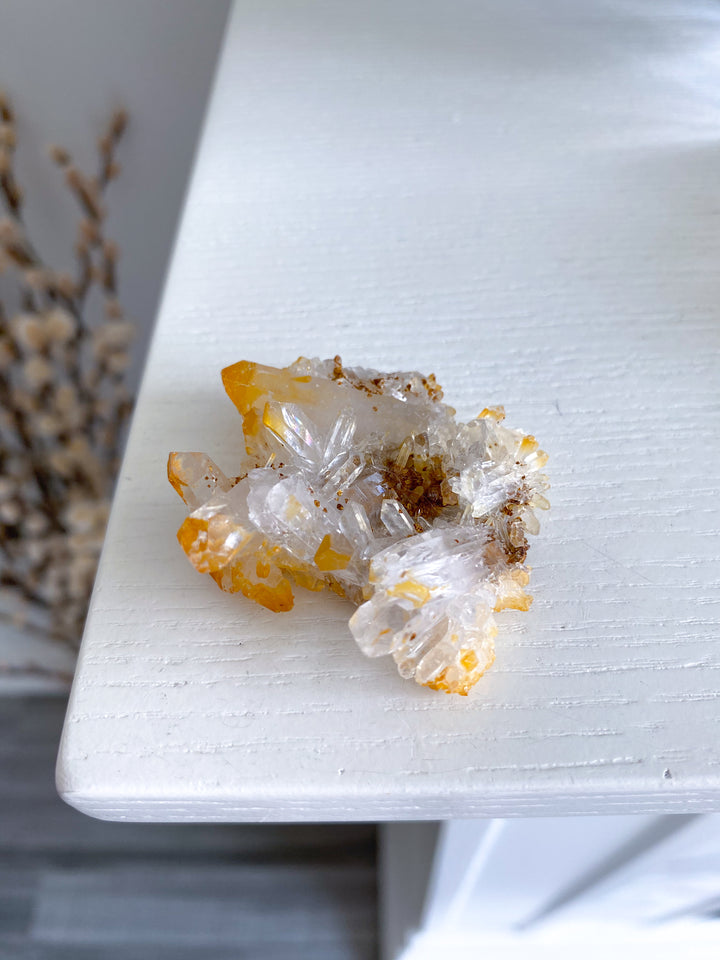 Small Iron Coated Quartz with Siderite Cluster #1