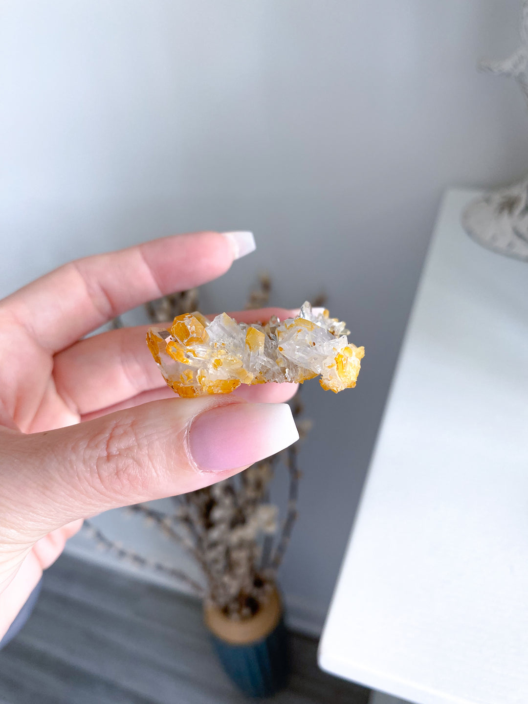 Small Iron Coated Quartz with Siderite Cluster #1