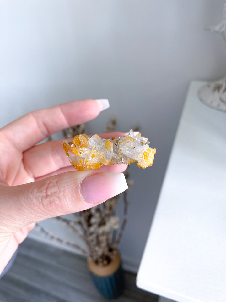 Small Iron Coated Quartz with Siderite Cluster #1