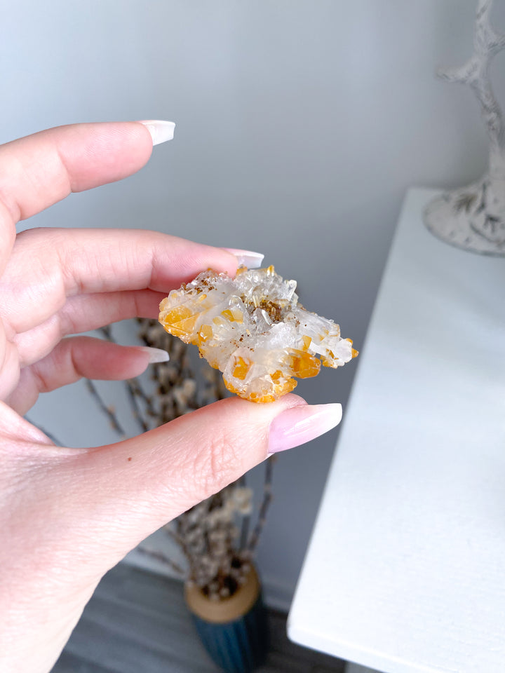 Small Iron Coated Quartz with Siderite Cluster #1