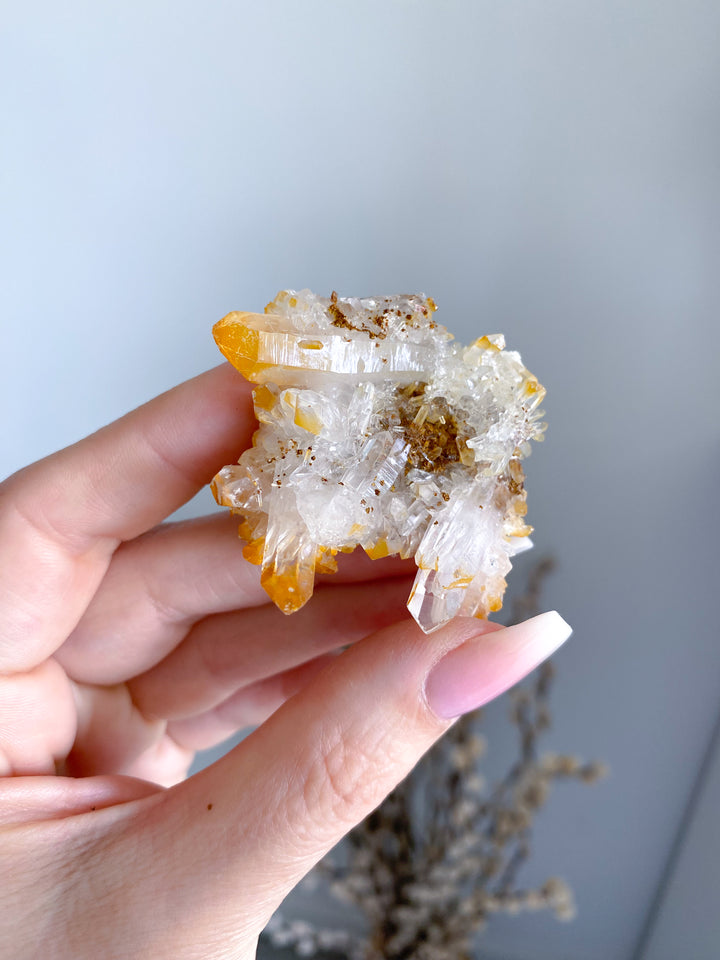 Small Iron Coated Quartz with Siderite Cluster #1