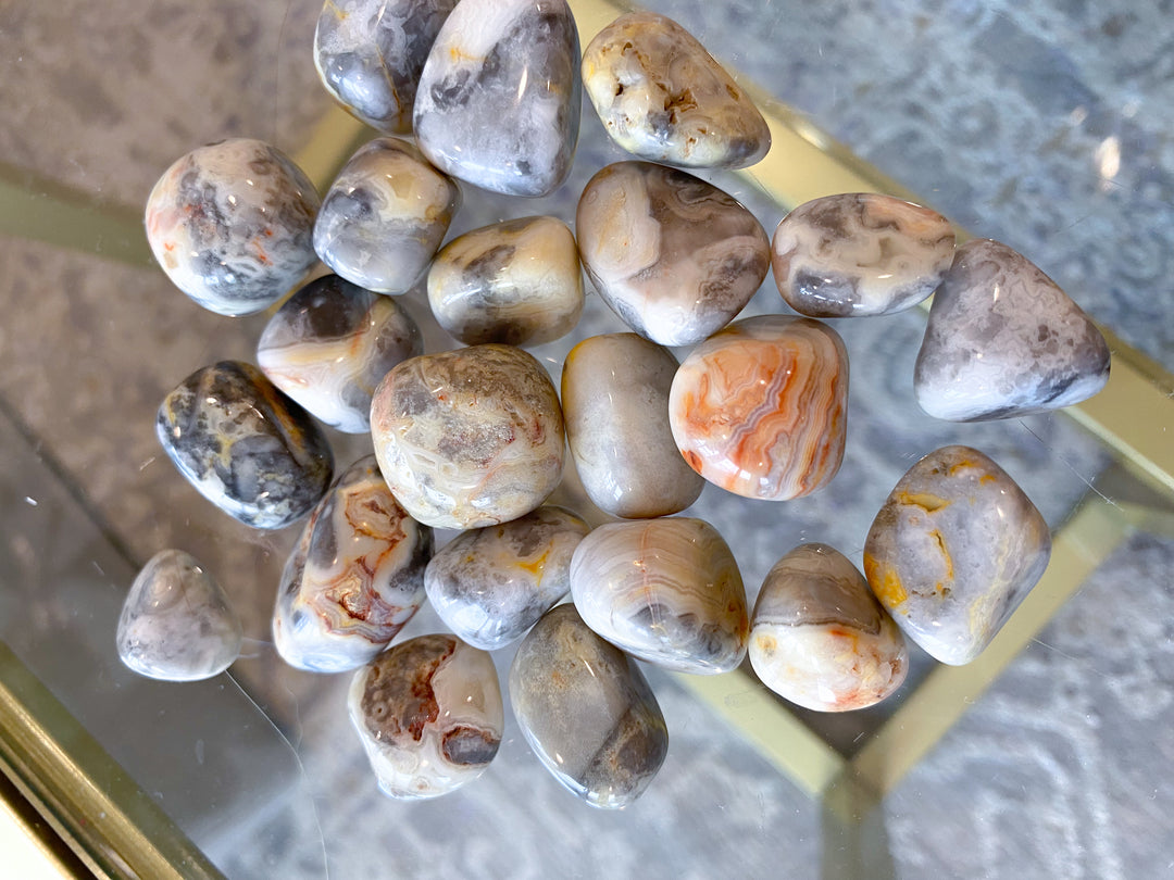 LAUGH with Crazy Lace Agate Tumble Stone