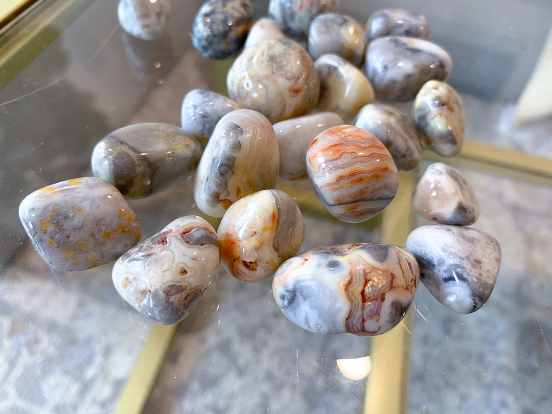 LAUGH with Crazy Lace Agate Tumble Stone