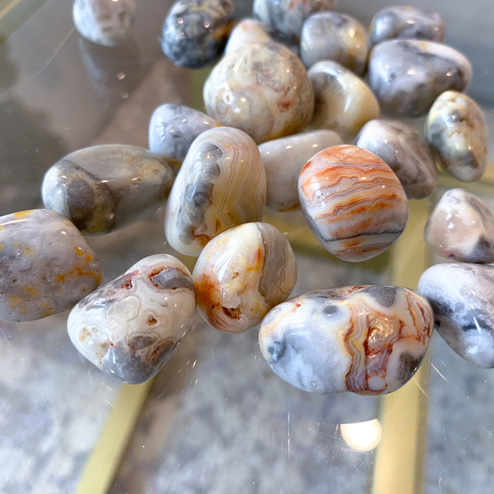 LAUGH with Crazy Lace Agate Tumble Stone