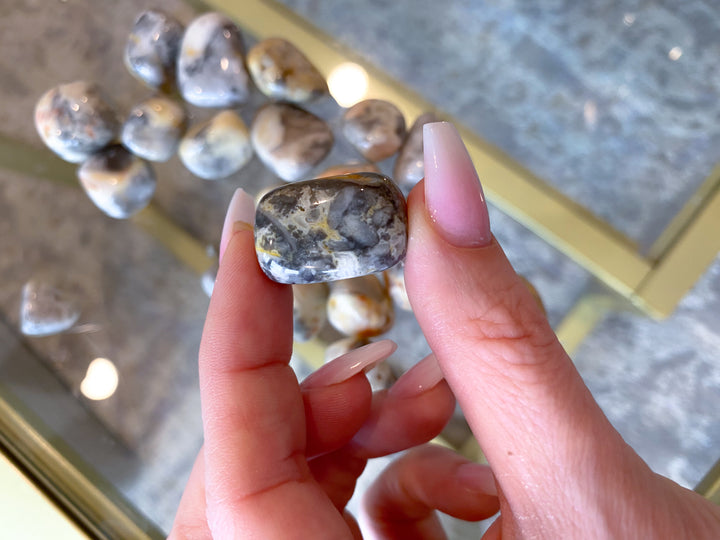 LAUGH with Crazy Lace Agate Tumble Stone
