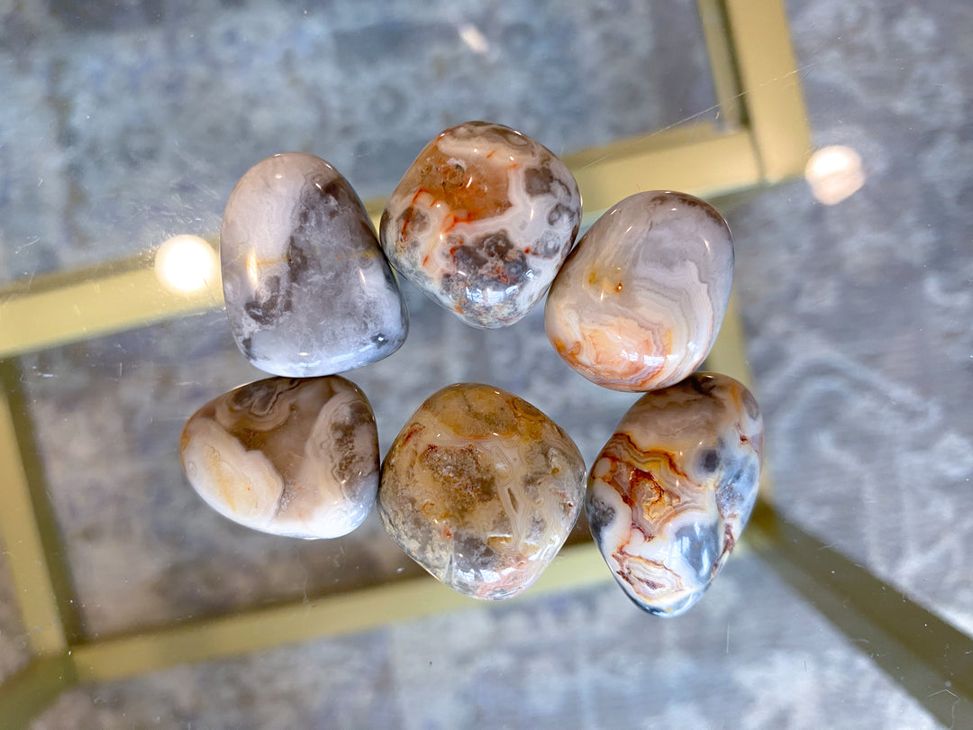 LAUGH with Crazy Lace Agate Tumble Stone