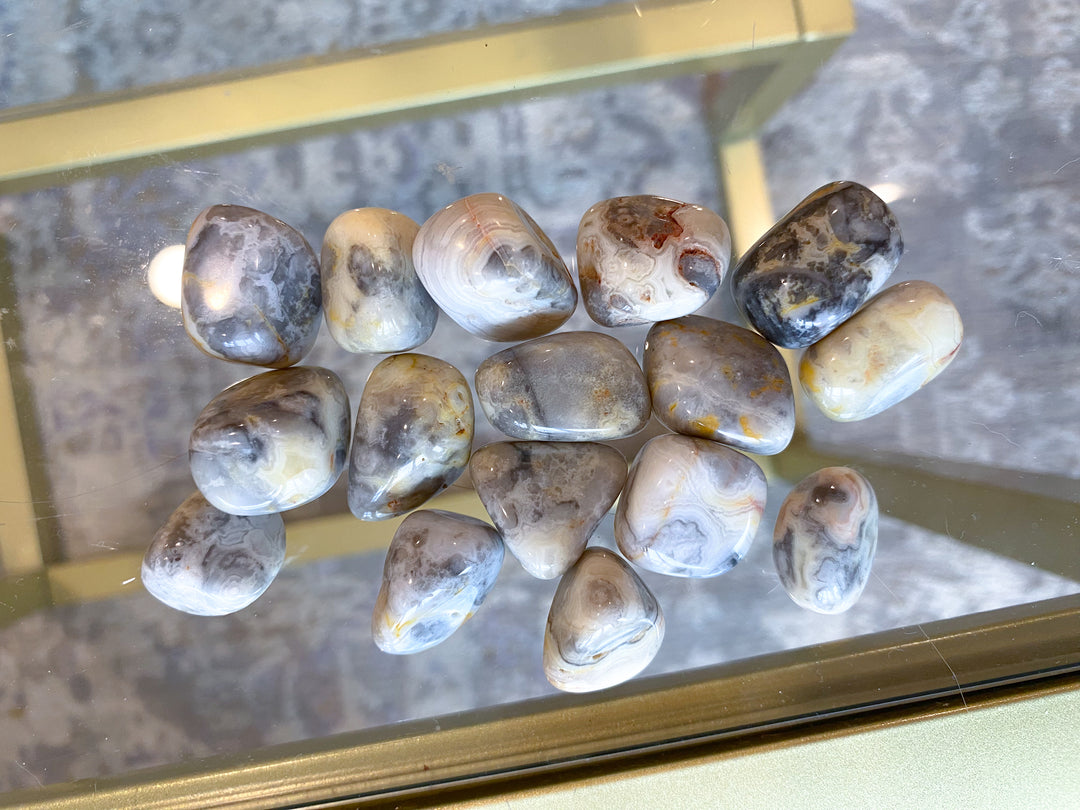 LAUGH with Crazy Lace Agate Tumble Stone