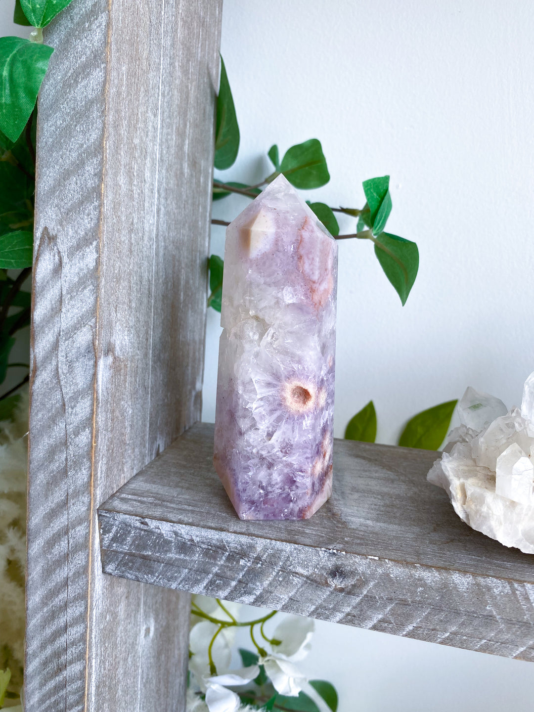 XL Flower Agate and Amethyst Tower #8