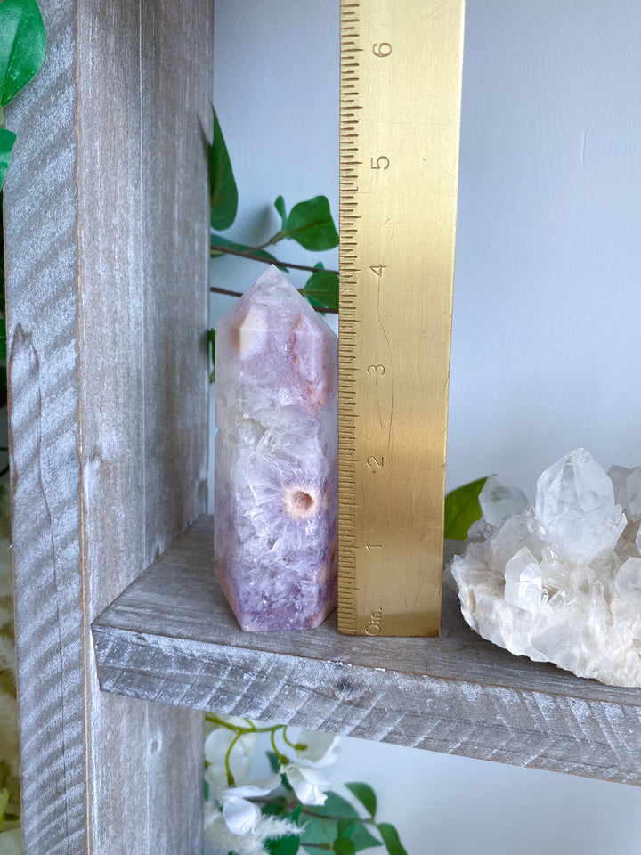 XL Flower Agate and Amethyst Tower #8