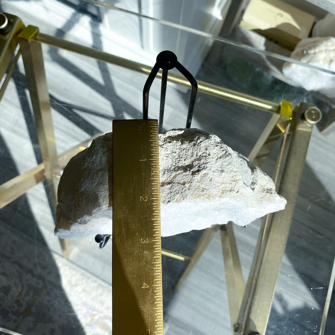 XL White Calcite Geode on Stand 