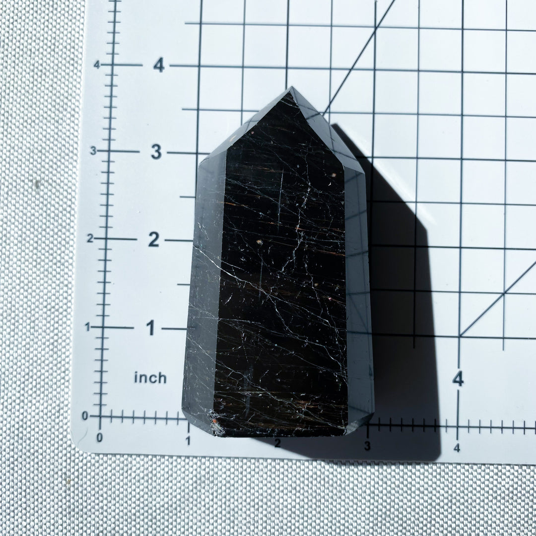 Six Sided Polished Black Tourmaline Tower 
