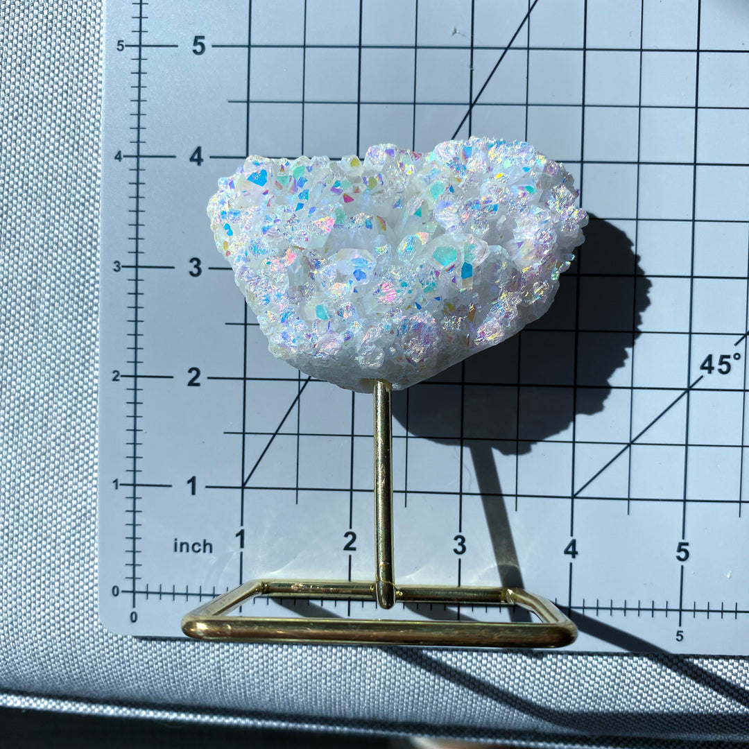 Sparkly Angel Aura Quartz Cluster on Stand 