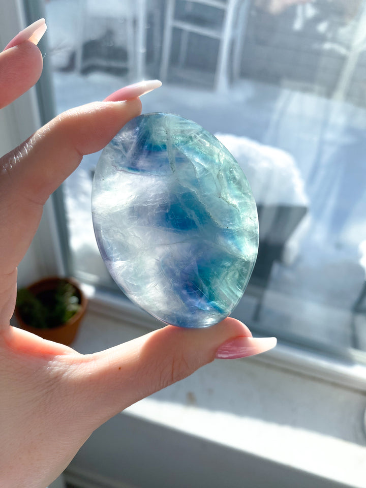 Fun Chevron Rainbow Fluorite Palm 