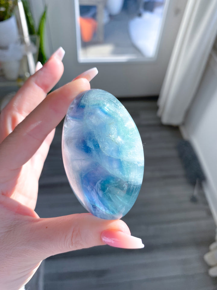 Fun Chevron Rainbow Fluorite Palm 