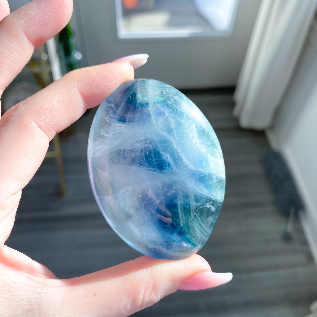 Fun Chevron Rainbow Fluorite Palm 