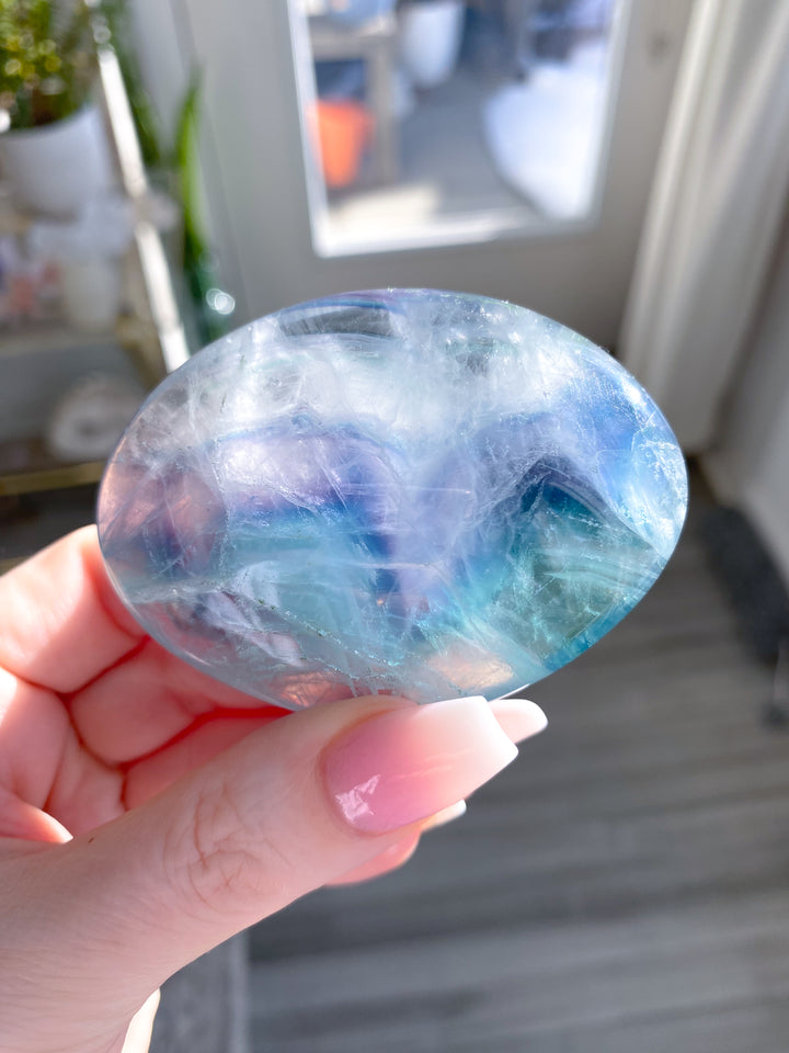 Fun Chevron Rainbow Fluorite Palm 