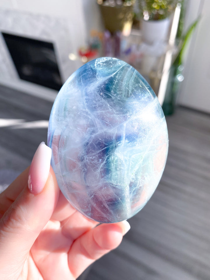 Fun Chevron Rainbow Fluorite Palm 