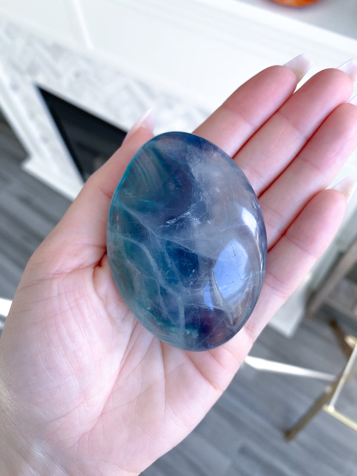 Fun Chevron Rainbow Fluorite Palm 