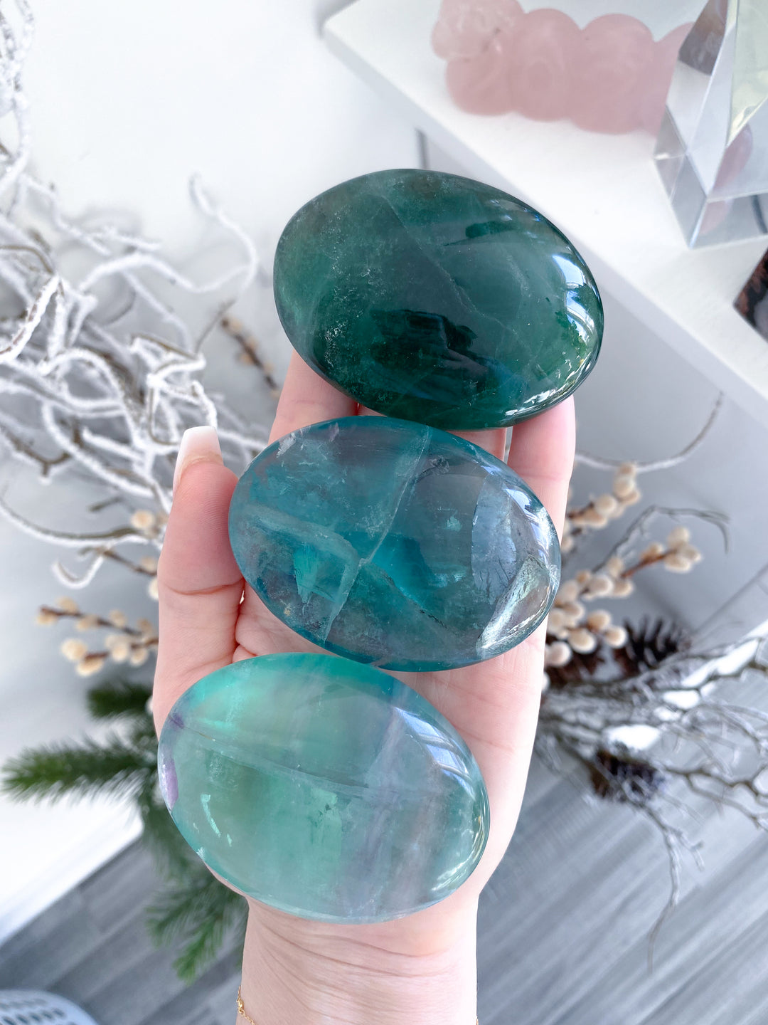 Green Fluorite Palm