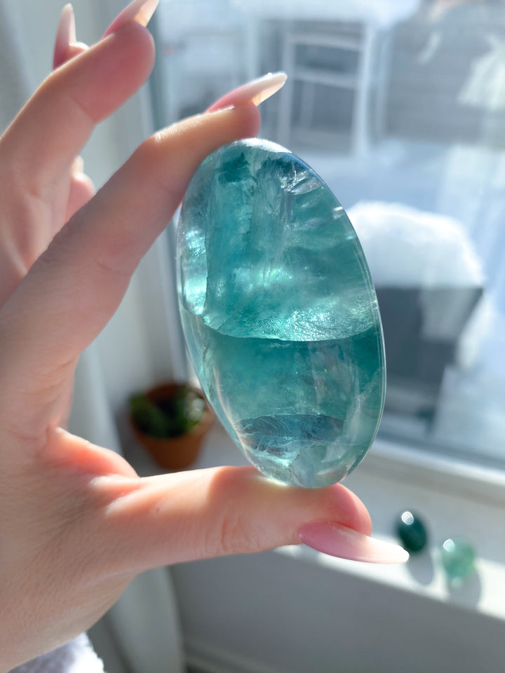 Green Fluorite Palm