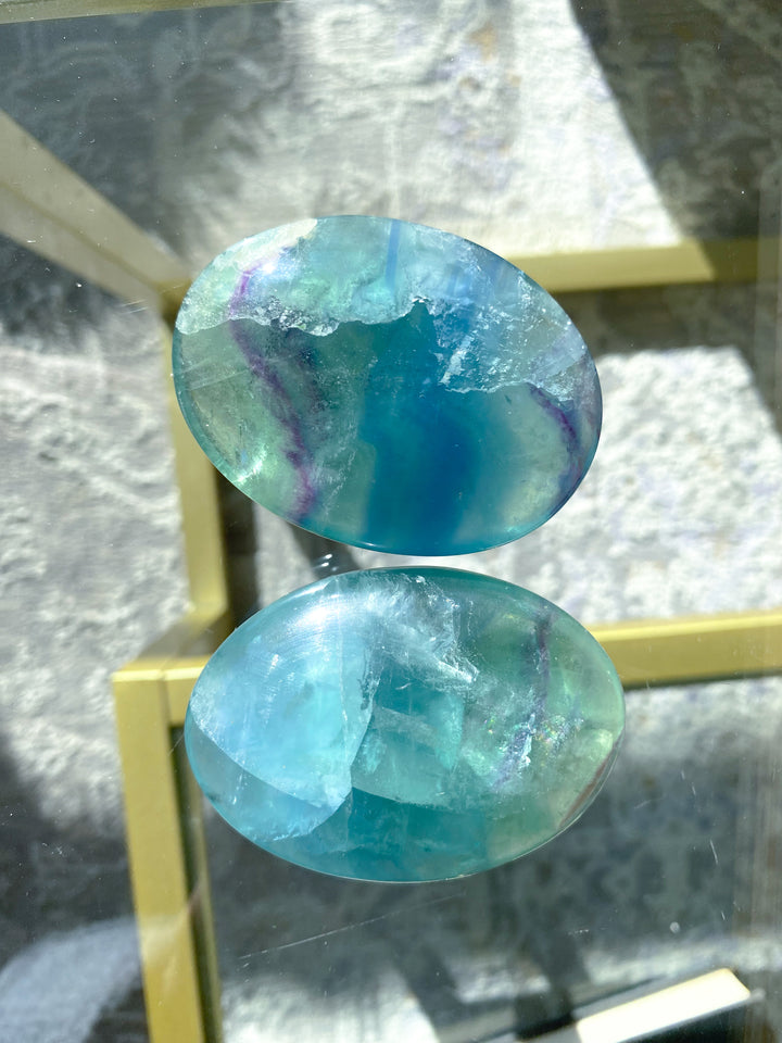 Pretty Rainbow Fluorite Palm