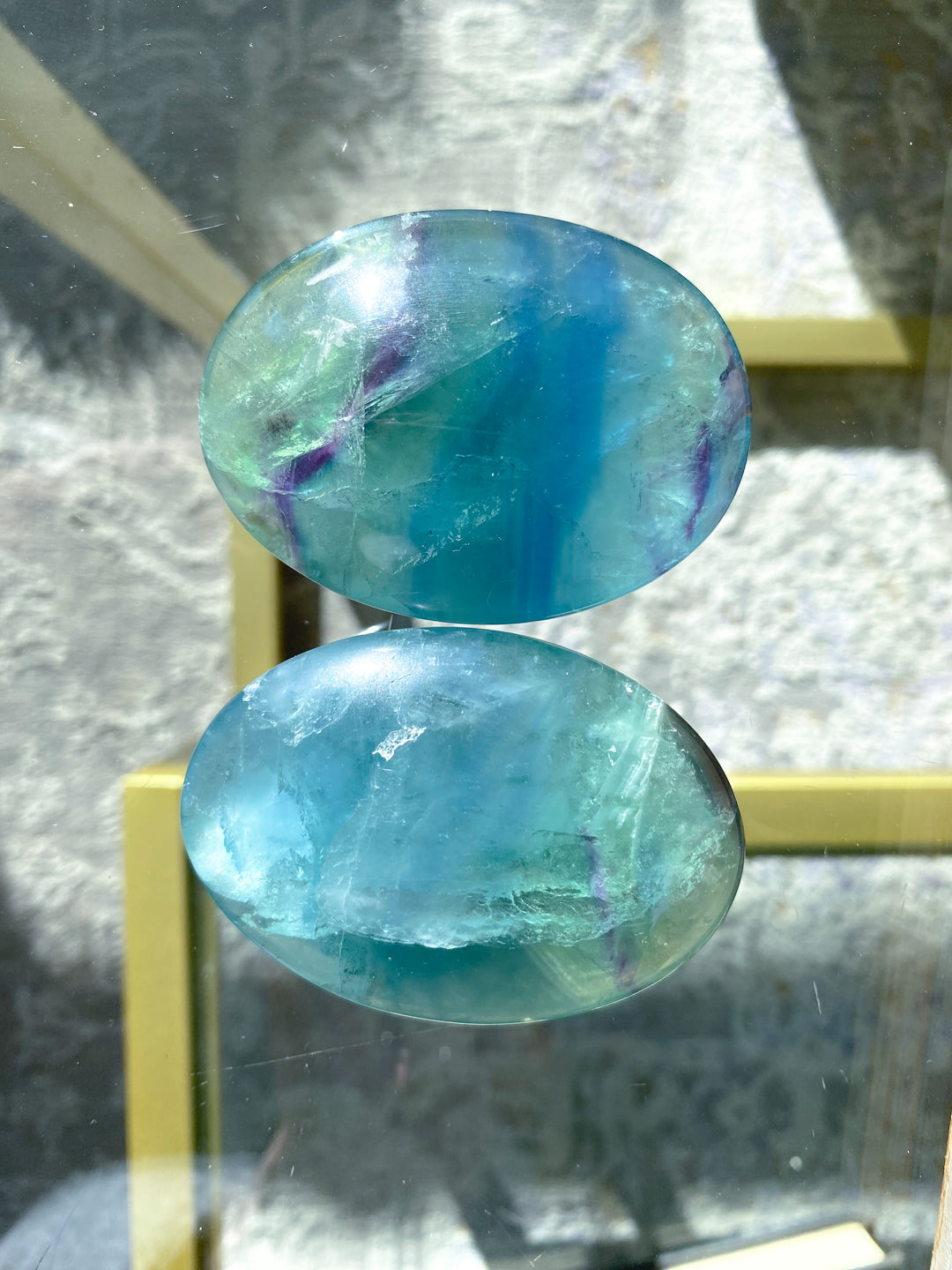 Pretty Rainbow Fluorite Palm