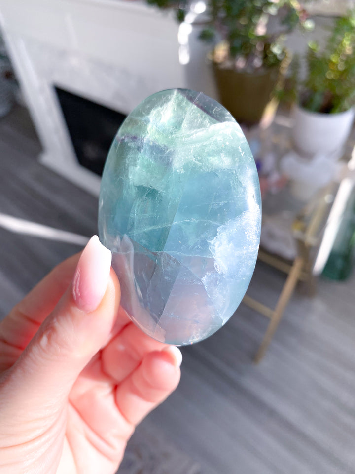 Pretty Rainbow Fluorite Palm