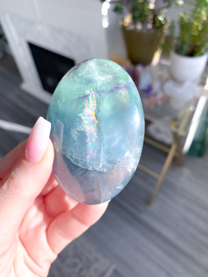 Pretty Rainbow Fluorite Palm
