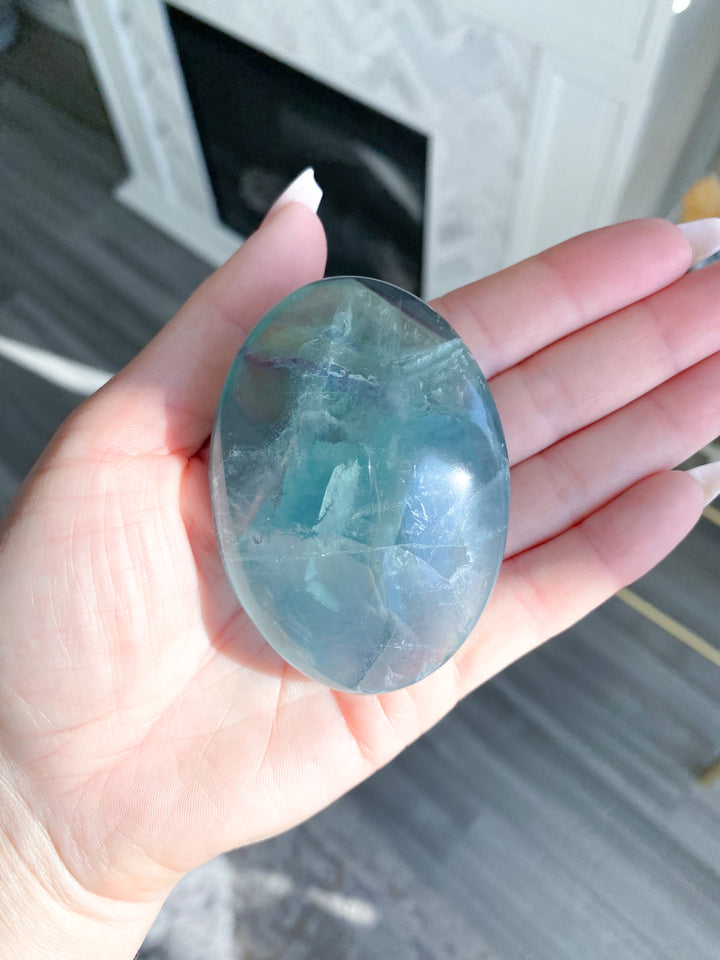 Pretty Rainbow Fluorite Palm