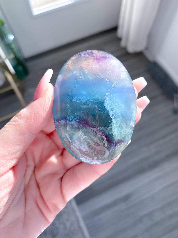 Pretty Rainbow Fluorite Palm