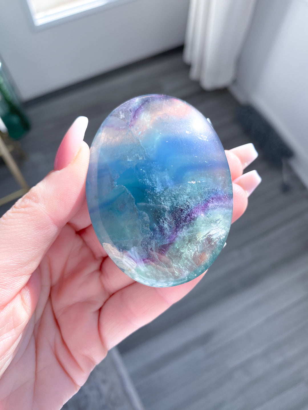 Pretty Rainbow Fluorite Palm