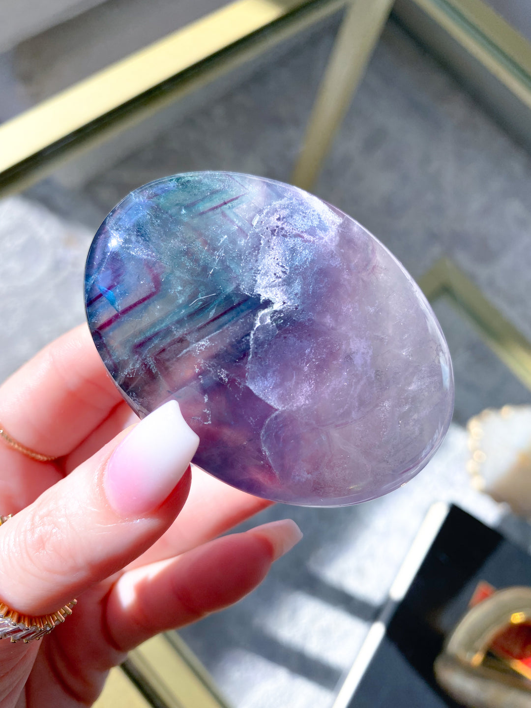 Rainbow Fluorite Palm 