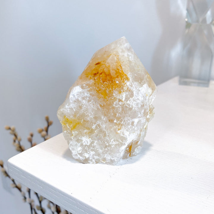 Dreamy Light Yellow Golden Healer Quartz Top Polish - Get Exact Item - Clear Blockages - Crown - High Vibe - Divine Energy
