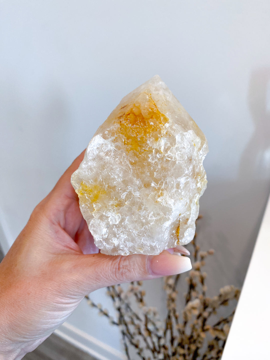Dreamy Light Yellow Golden Healer Quartz Top Polish - Get Exact Item - Clear Blockages - Crown - High Vibe - Divine Energy