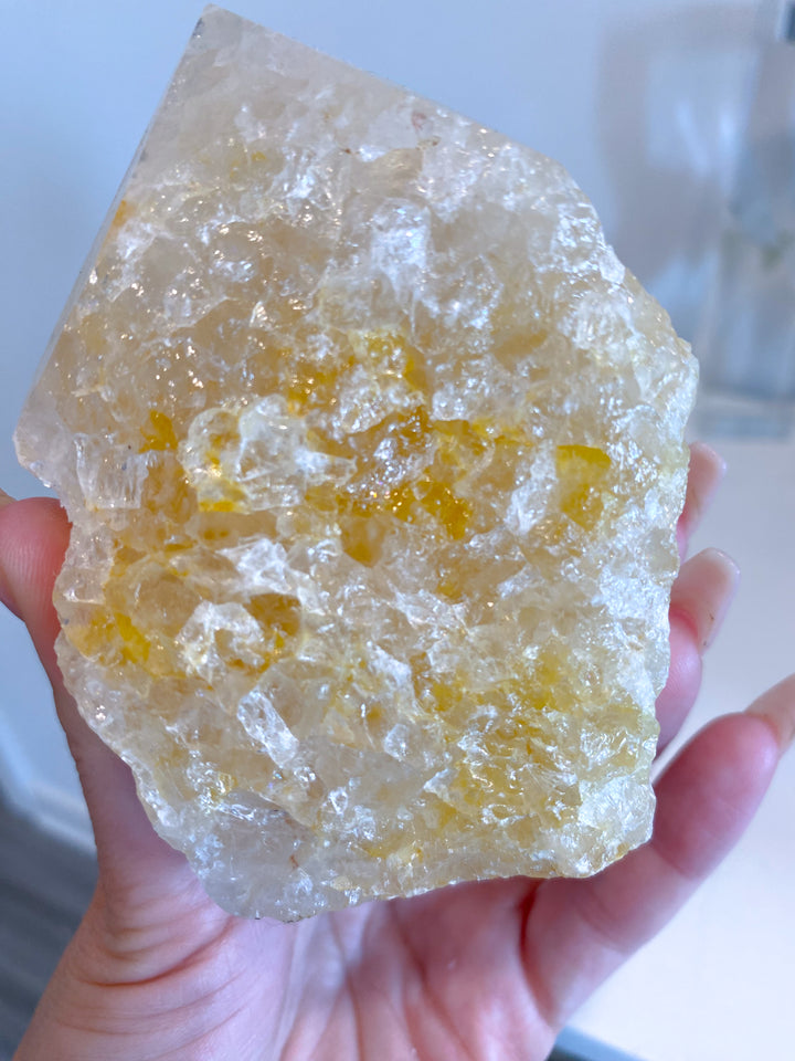 Dreamy Light Yellow Golden Healer Quartz Top Polish - Get Exact Item - Clear Blockages - Crown - High Vibe - Divine Energy
