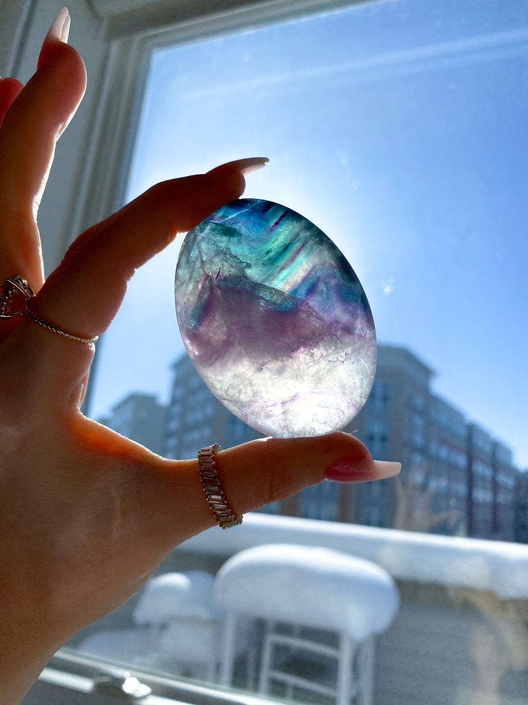 Rainbow Fluorite Palm 