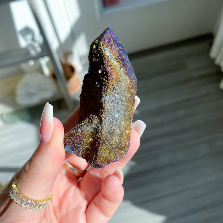 Sugar Titanium Aura Quartz Point 