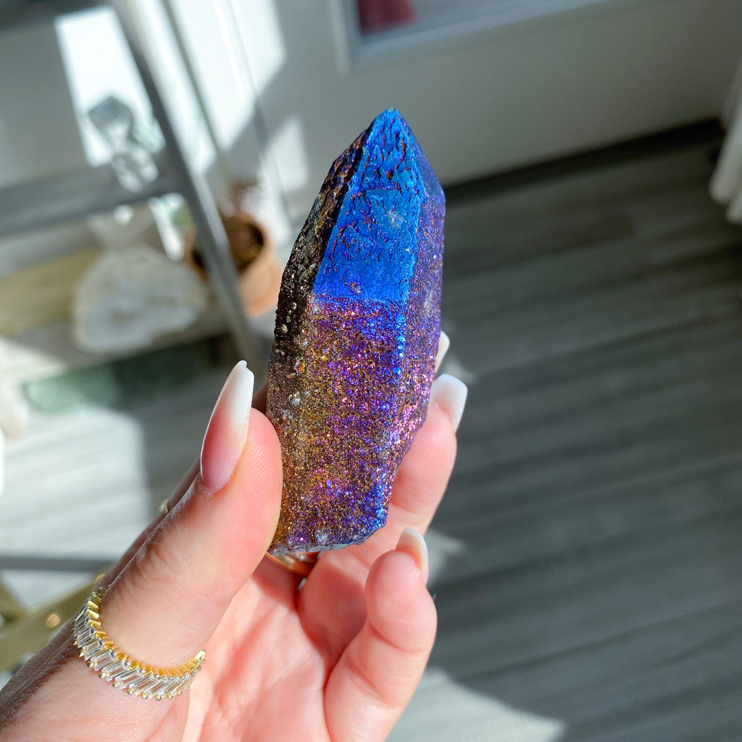 Sugar Titanium Aura Quartz Point 