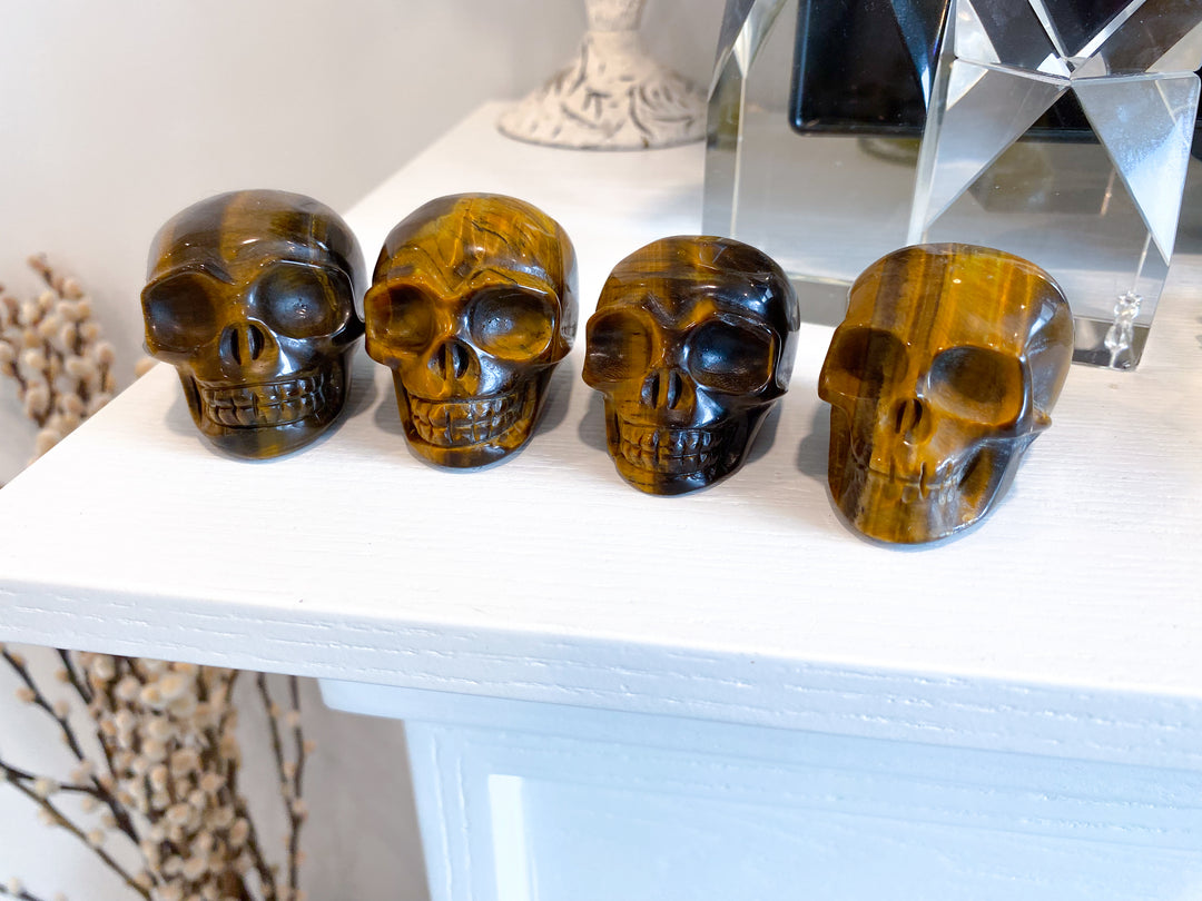 Tigers Eye Skull 1.5"