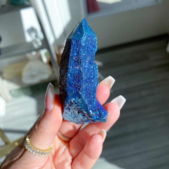 Sugar Titanium Aura Quartz Point 