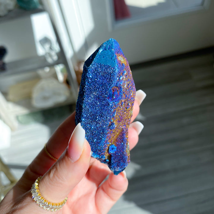 Sugar Titanium Aura Quartz Point 