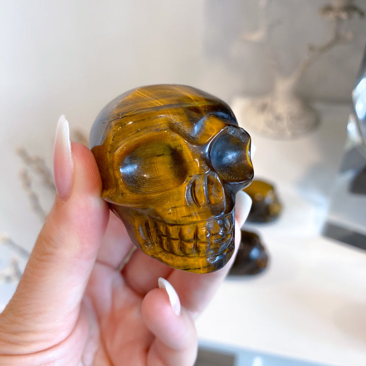 Tigers Eye Skull 1.5"