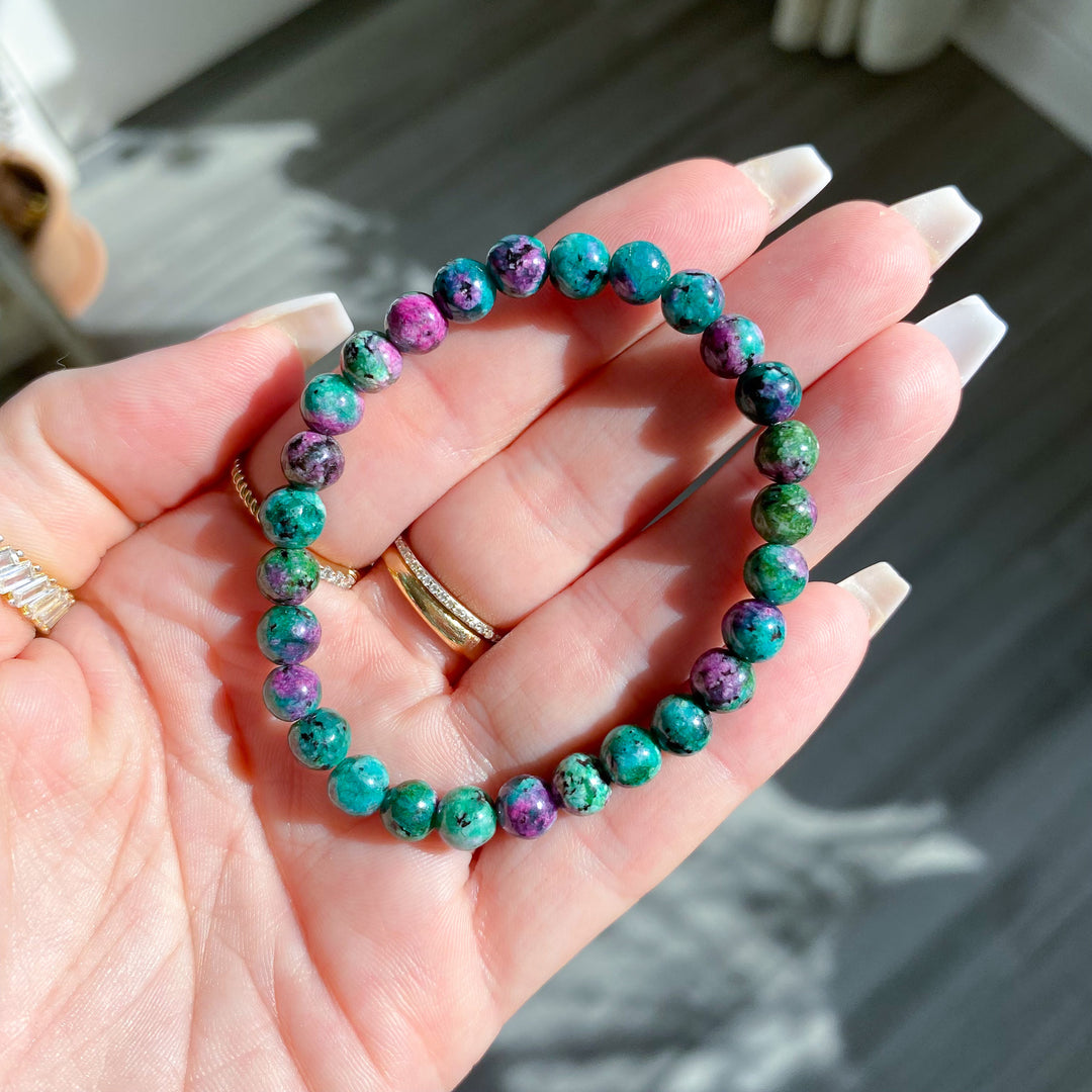 Petite Ruby Zoisite Stretch Bracelet 7mm