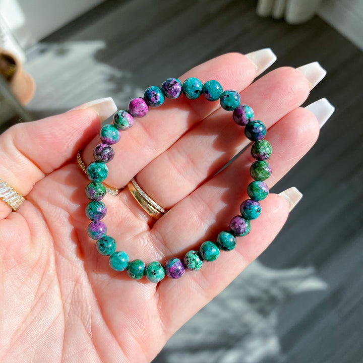 Petite Ruby Zoisite Stretch Bracelet 7mm