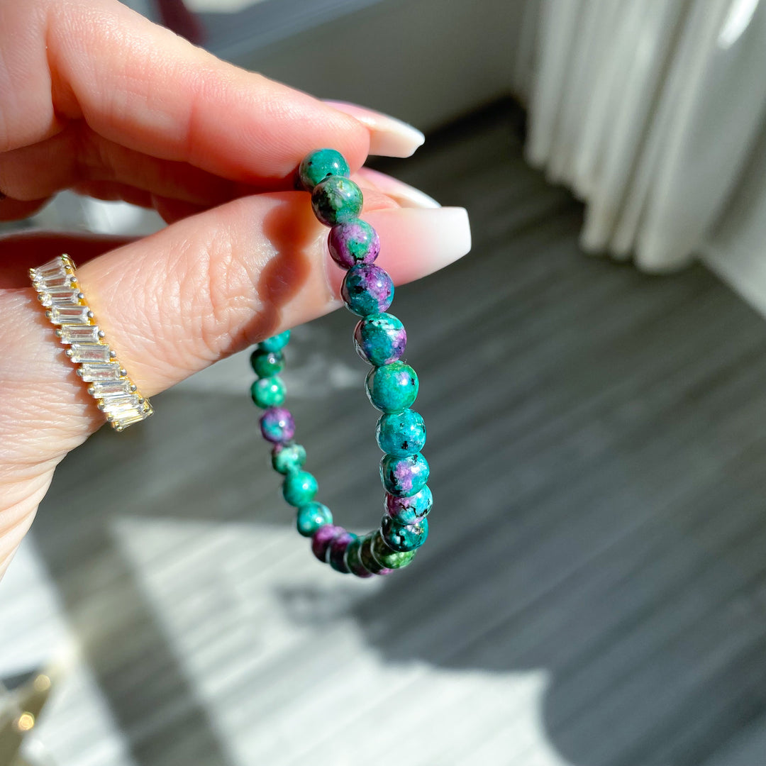 Petite Ruby Zoisite Stretch Bracelet 7mm